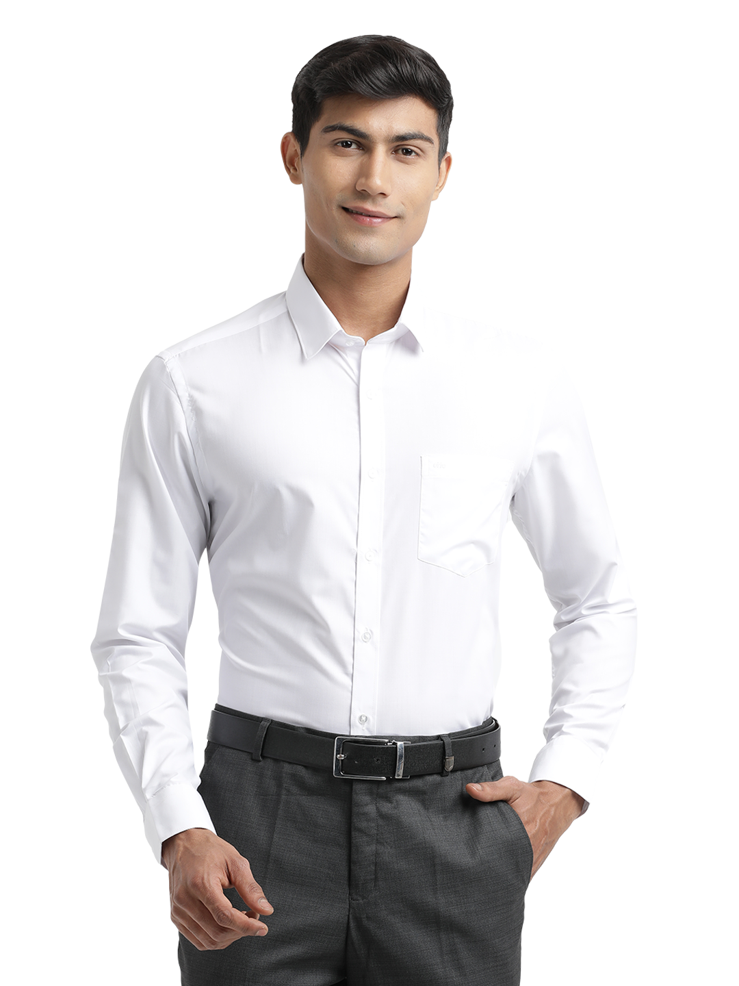 White Solid Formal Shirt