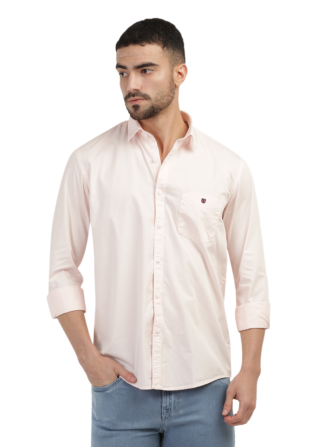 Light Pink Twill Solid Shirt