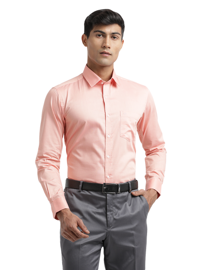 Peach Micro Oxford Solid Shirt