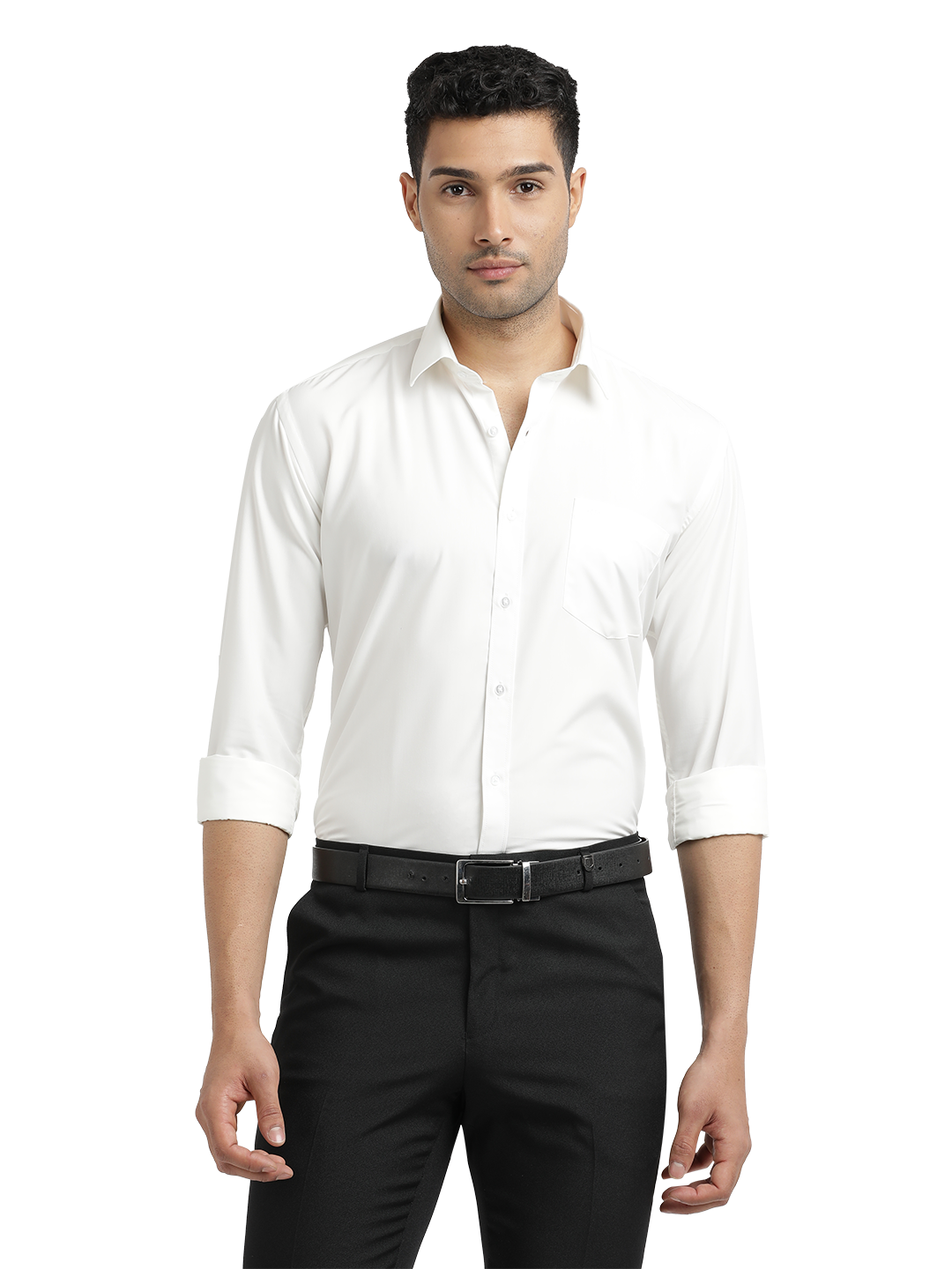 White Solid Formal Shirt