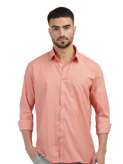 Peach Fil-a-Fil Solid Shirt