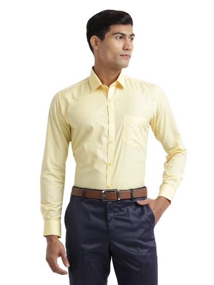 Yellow Poly Cotton Solid Shirt