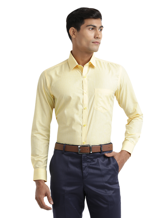 Yellow Poly Cotton Solid Shirt