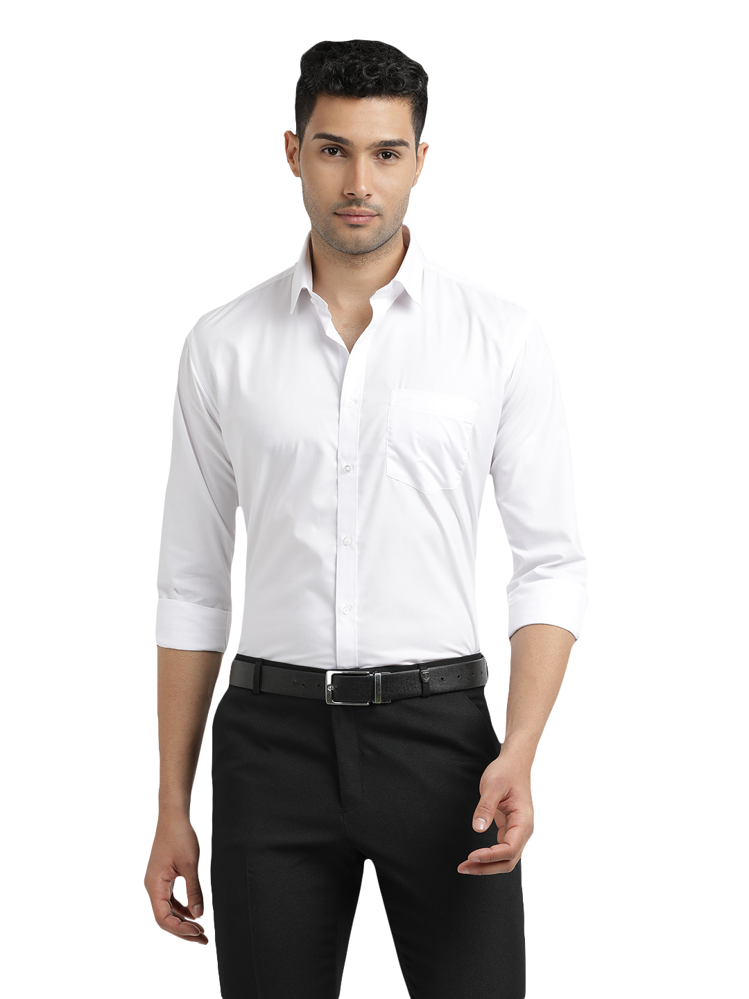 White Solid Formal Shirt