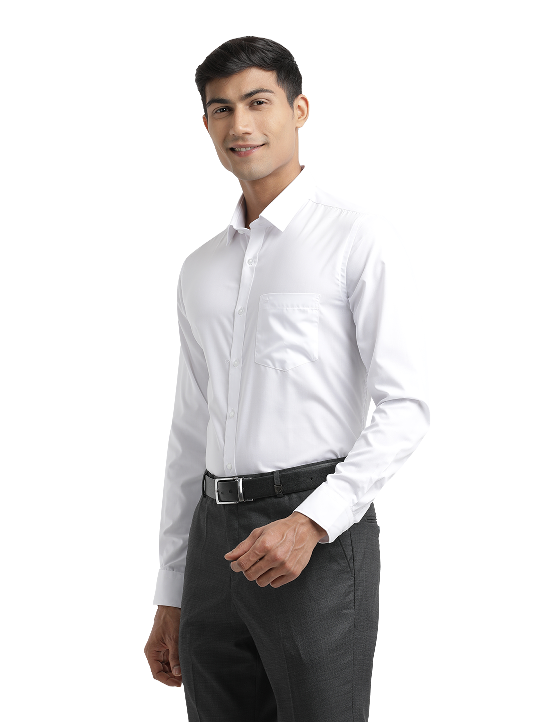 White Solid Formal Shirt