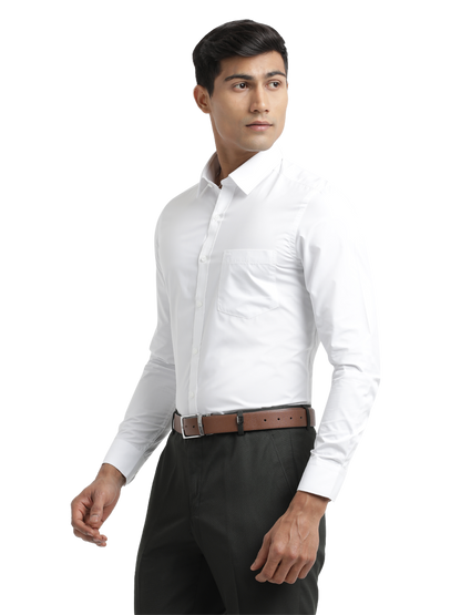 Poplin Solid Wedding White Shirt