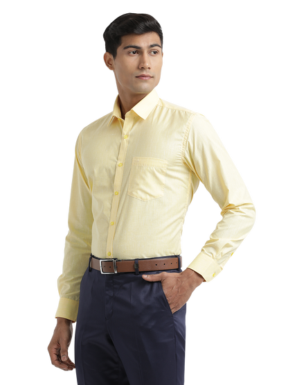 Yellow Poly Cotton Solid Shirt