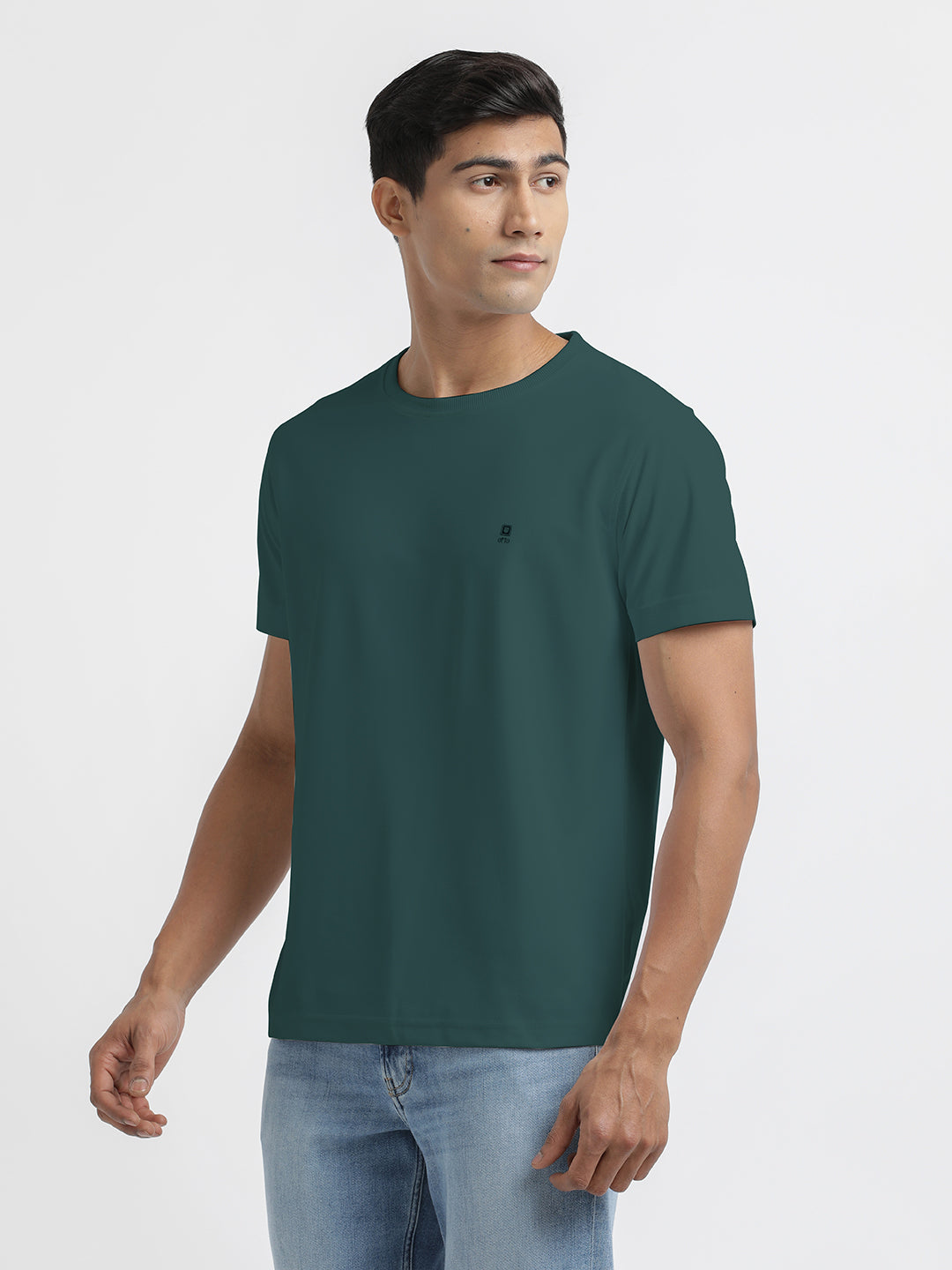 Peacock Green Crew Neck T Shirt