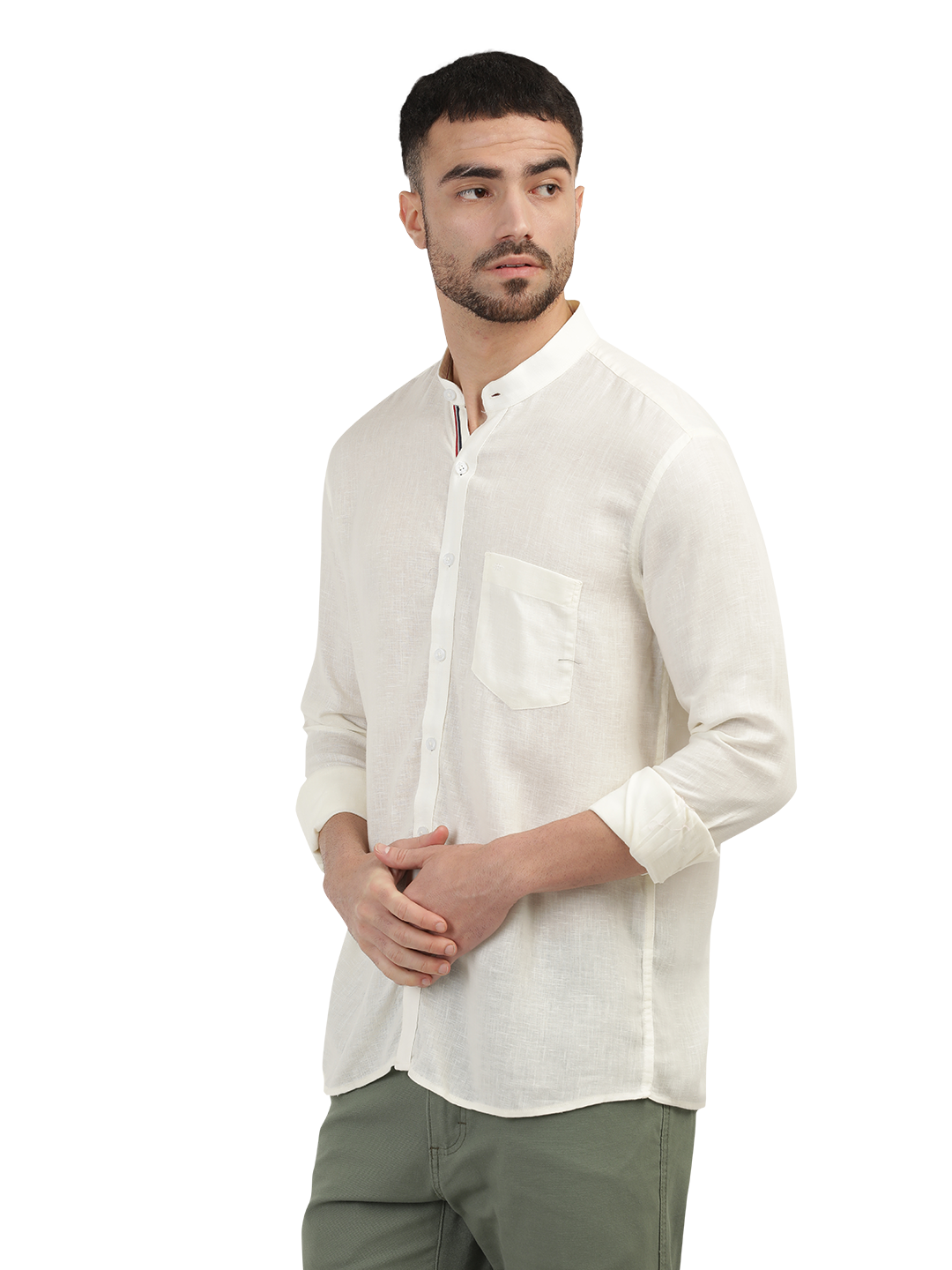 Ivory Solid Casual Shirt