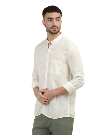 Ivory Solid Casual Shirt