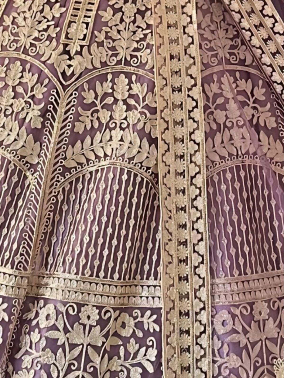 Odette Lavender Net Embellished Semi-Stitched lehenga For Women