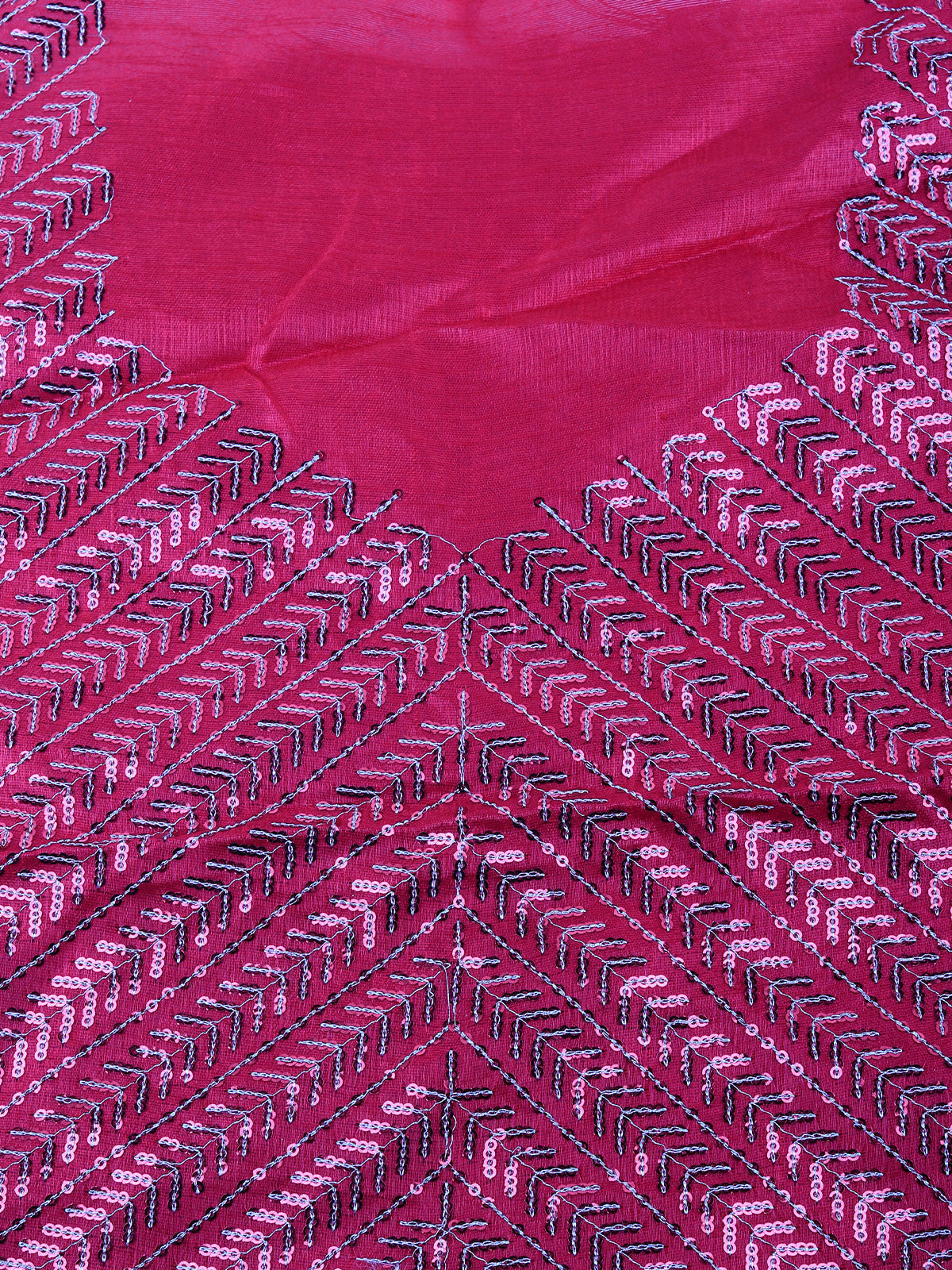 Odette Women Pink Sequence Semi Stitched Lehenga With Unstitched Blouse