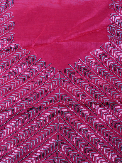 Odette Women Pink Sequence Semi Stitched Lehenga With Unstitched Blouse