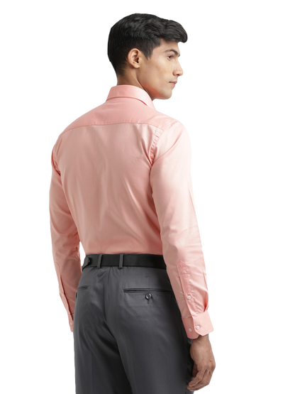 Peach Micro Oxford Solid Shirt