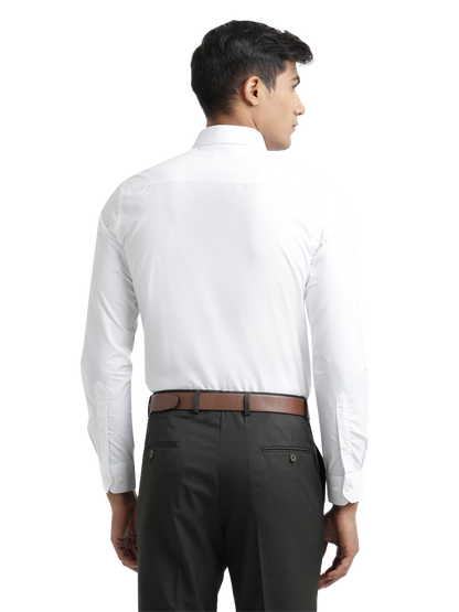 Poplin Solid Wedding White Shirt