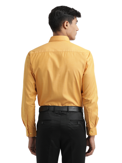 Mustard Fil-a-Fil Solid Shirt
