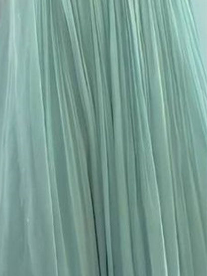 Odette Sky Blue Georgette Solid Semi-Stitched Lehenga For Women