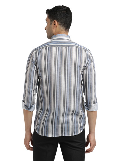 Blue Stripes Semi Casual Shirt
