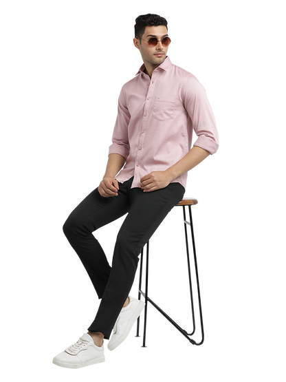 Dusty Pink Satin Solid Shirt