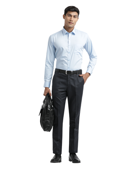 Light Blue Twill Wrinkle Free Solid Shirt