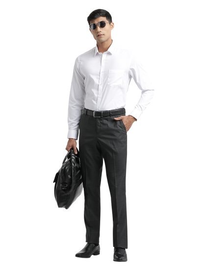 White Solid Formal Shirt