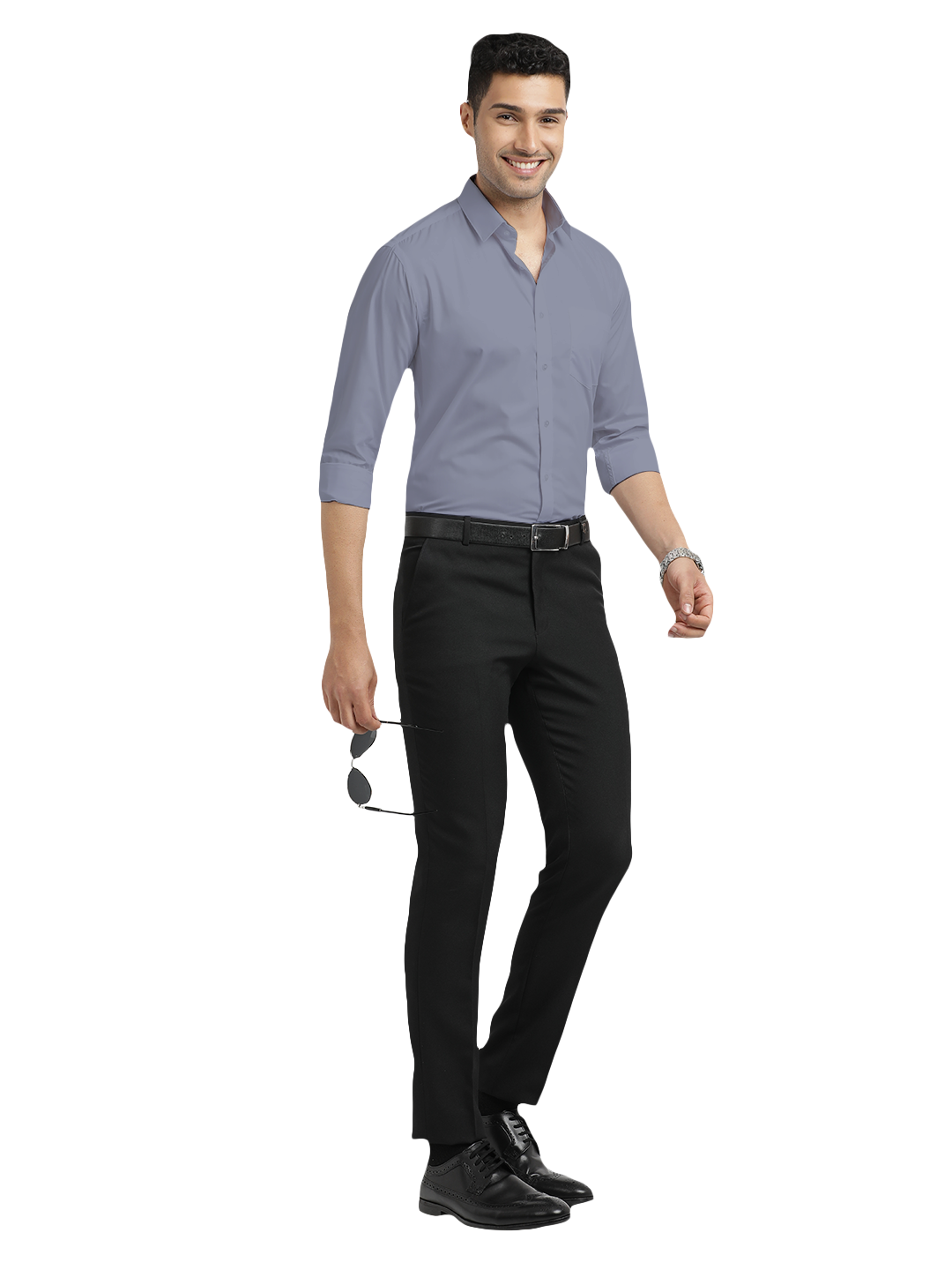 Dusty Blue Solid Formal Shirt