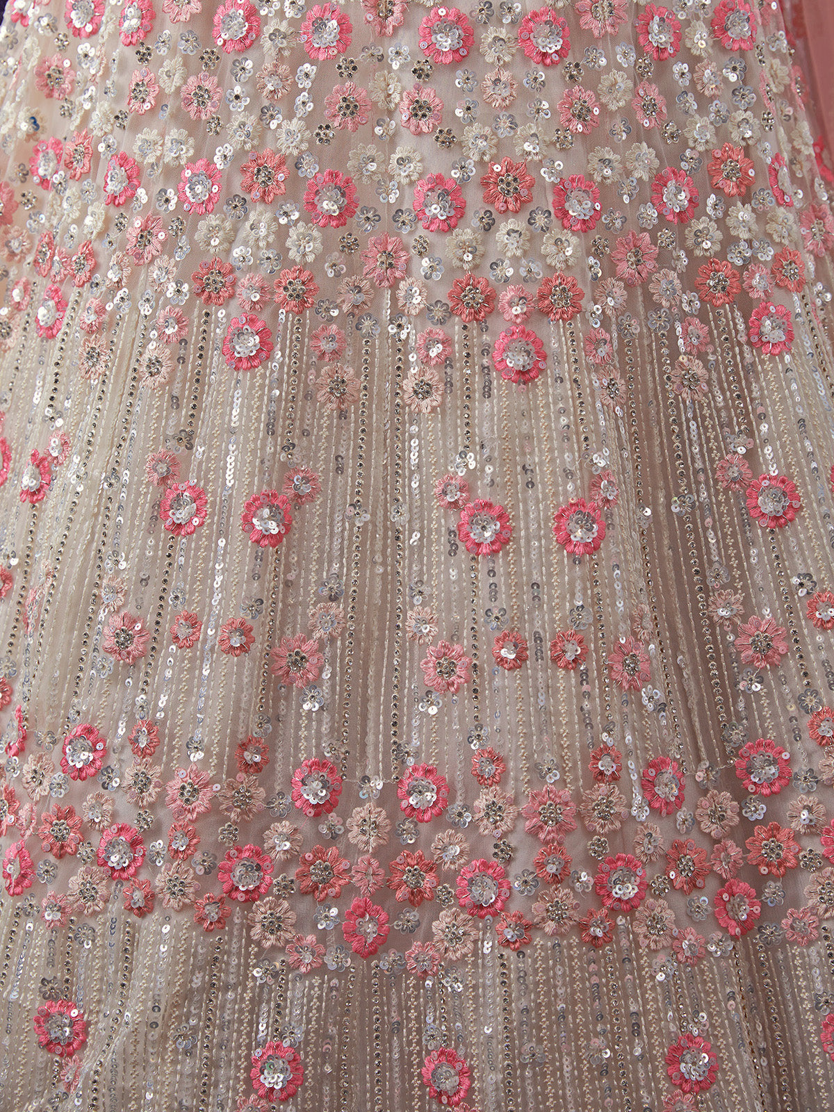 Odette Off White Embroidered Soft Net Semi Stitched Lehenga With Blouse For Women