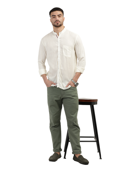Ivory Solid Casual Shirt