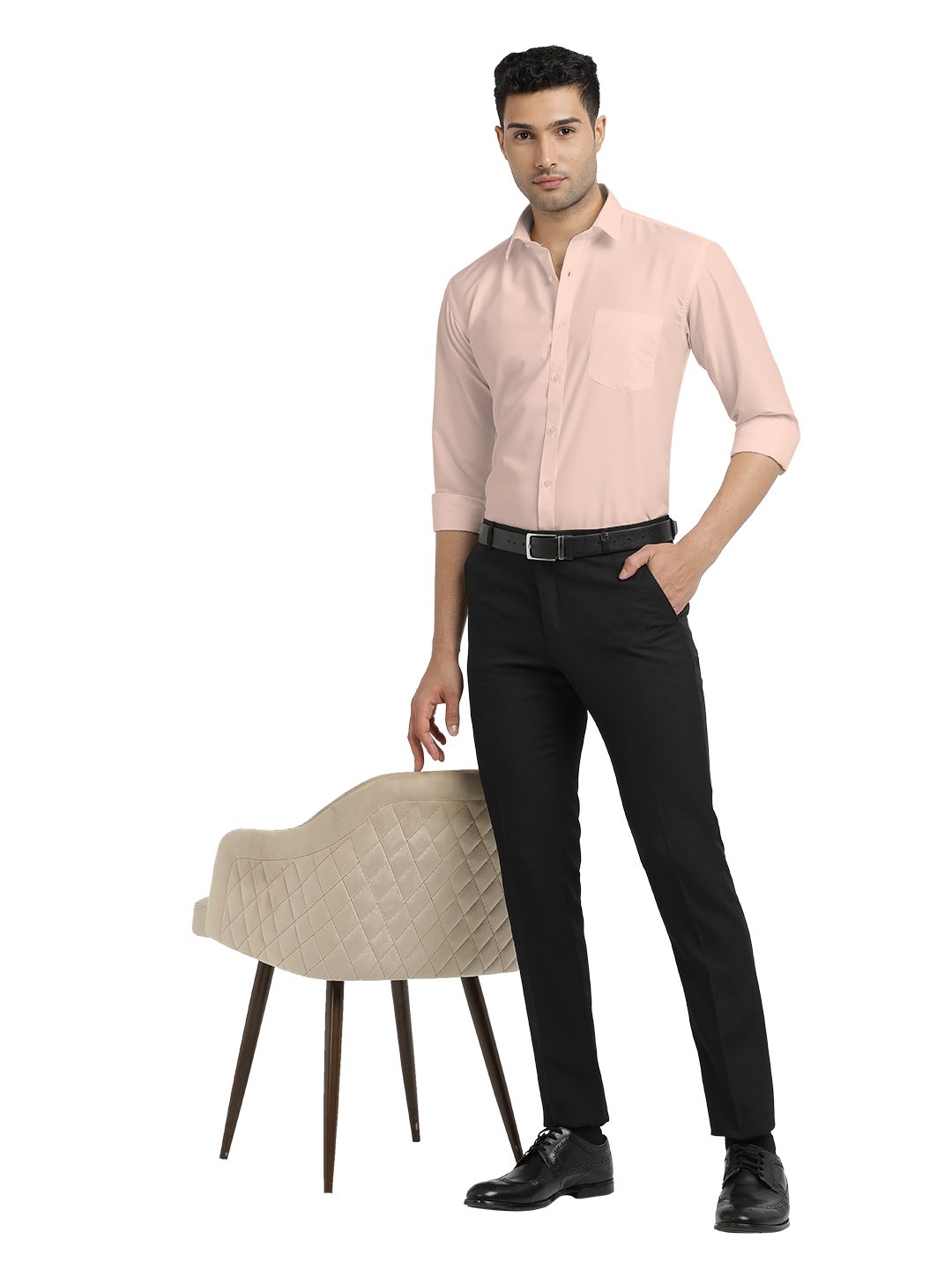 Light Pink Plain Formal Shirt