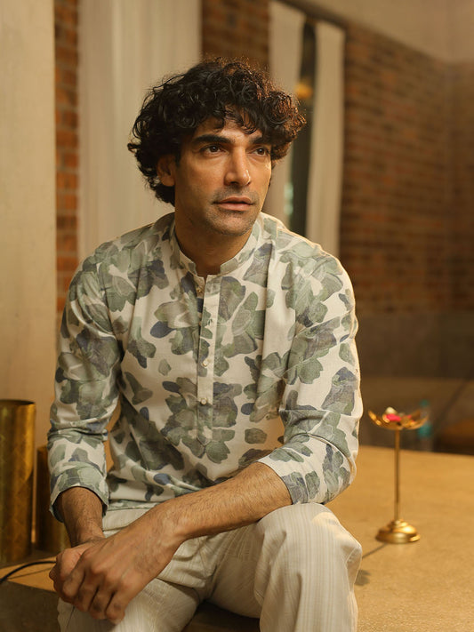 Green Casual Printed Kurta