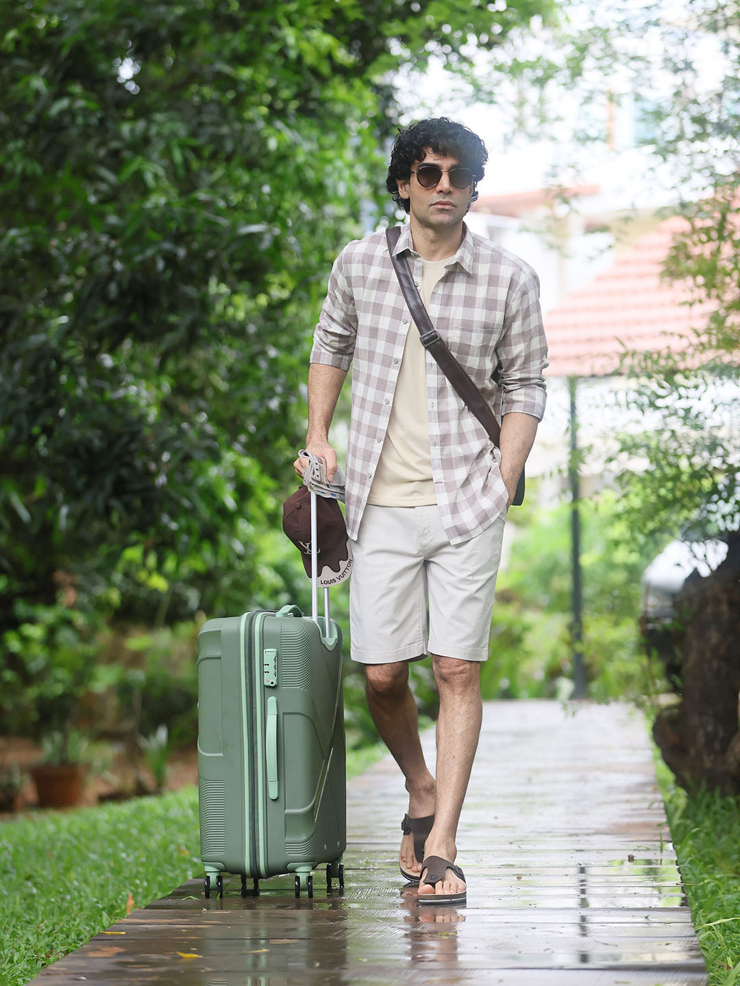 Light Brown Checked Casual Shirt