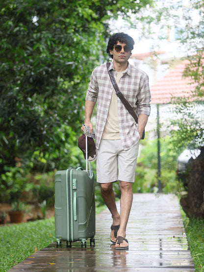 Light Brown Checked Casual Shirt