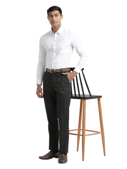 Poplin Solid Wedding White Shirt