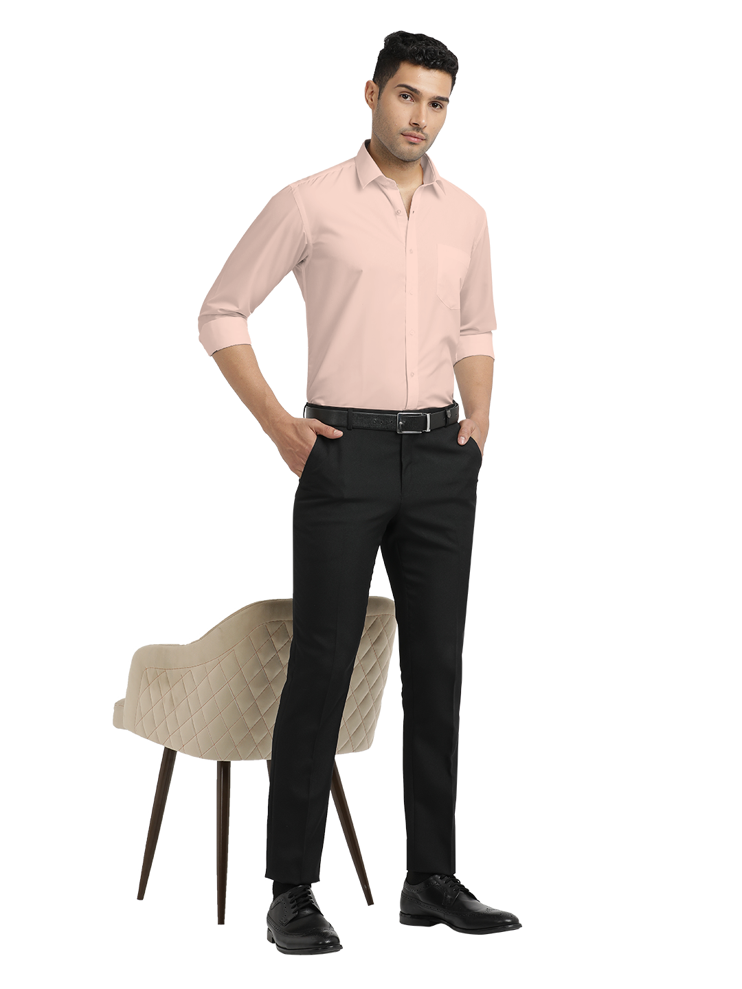 Light Pink Plain Formal Shirt