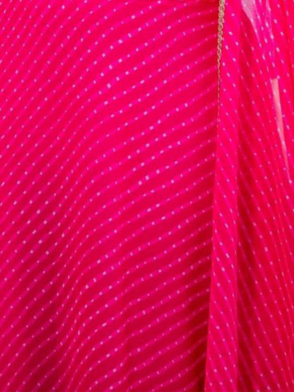 Odette Pink Georgette Printed Semi Stitched Lehenga With Unstitched Blouse For Women