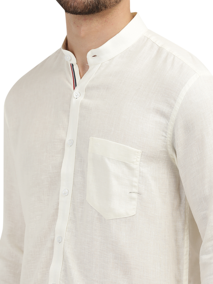 Ivory Solid Casual Shirt