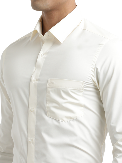 Poplin Cotton Cream Wedding Shirt