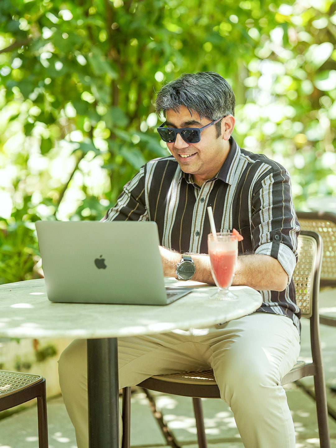 Bottle Brown Stripes Casual Shirt