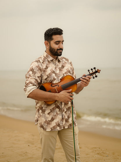 Brown Printed Casual Shirt