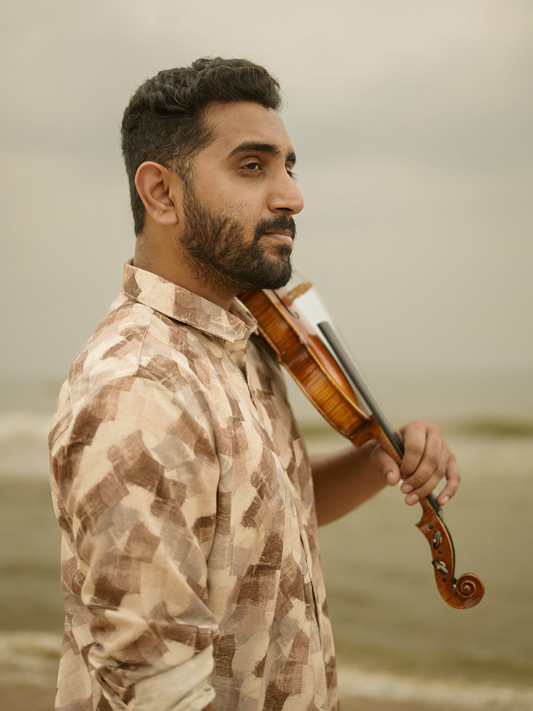 Brown Printed Casual Shirt