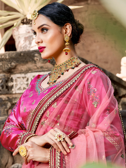 Odette Women Modern Semi Stitched Sea Green Lehenga Choli