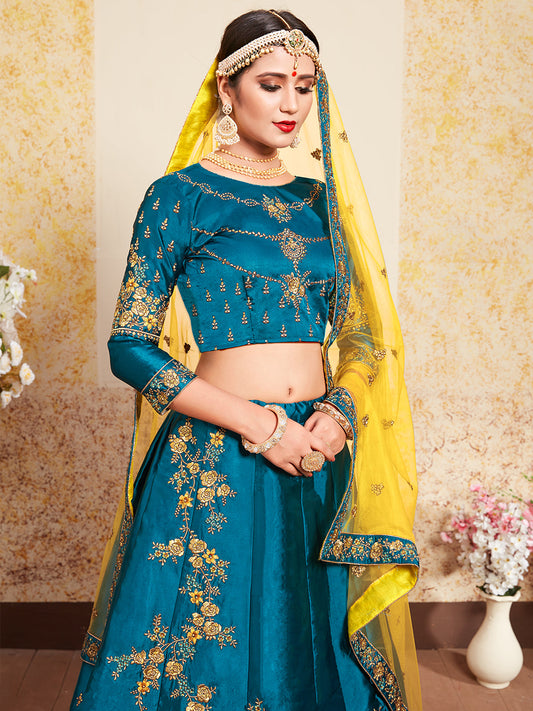 Odette Women Designer Soft Net Semi Stitched Lehenga Choli