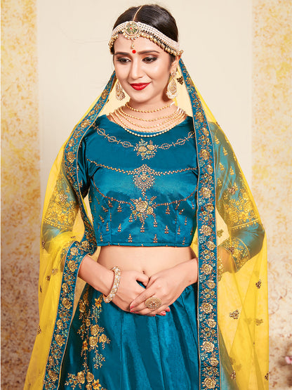 Odette Women Designer Soft Net Semi Stitched Lehenga Choli