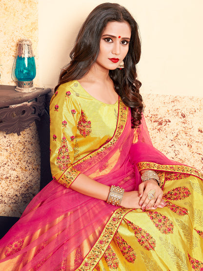 Odette Women Designer Soft Net Semi Stitched Lehenga Choli