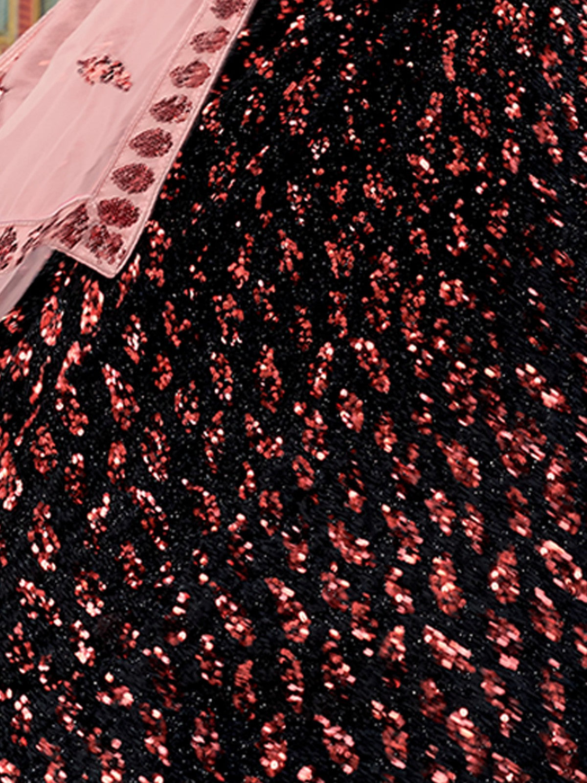 Odette Women Black Fur Imported Fabric Designer Semi Stitched Lehenga With Unstitched Blouse