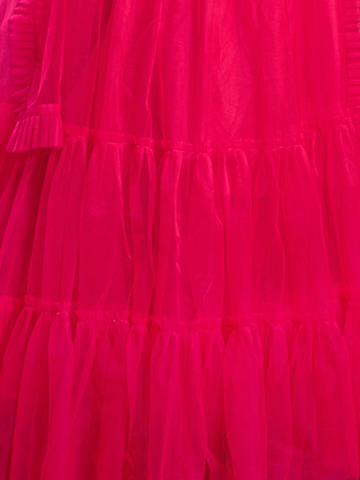 Odette Women Pink Soft Net Solid Semi Stitched Lehenga Choli