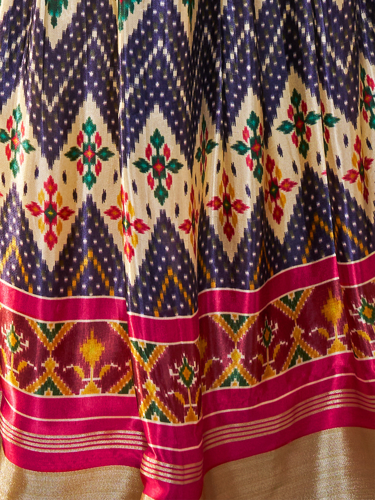 Odette Women Light Yellow Silk Printed Semi Stitched Lehenga With Unstitched Blouse