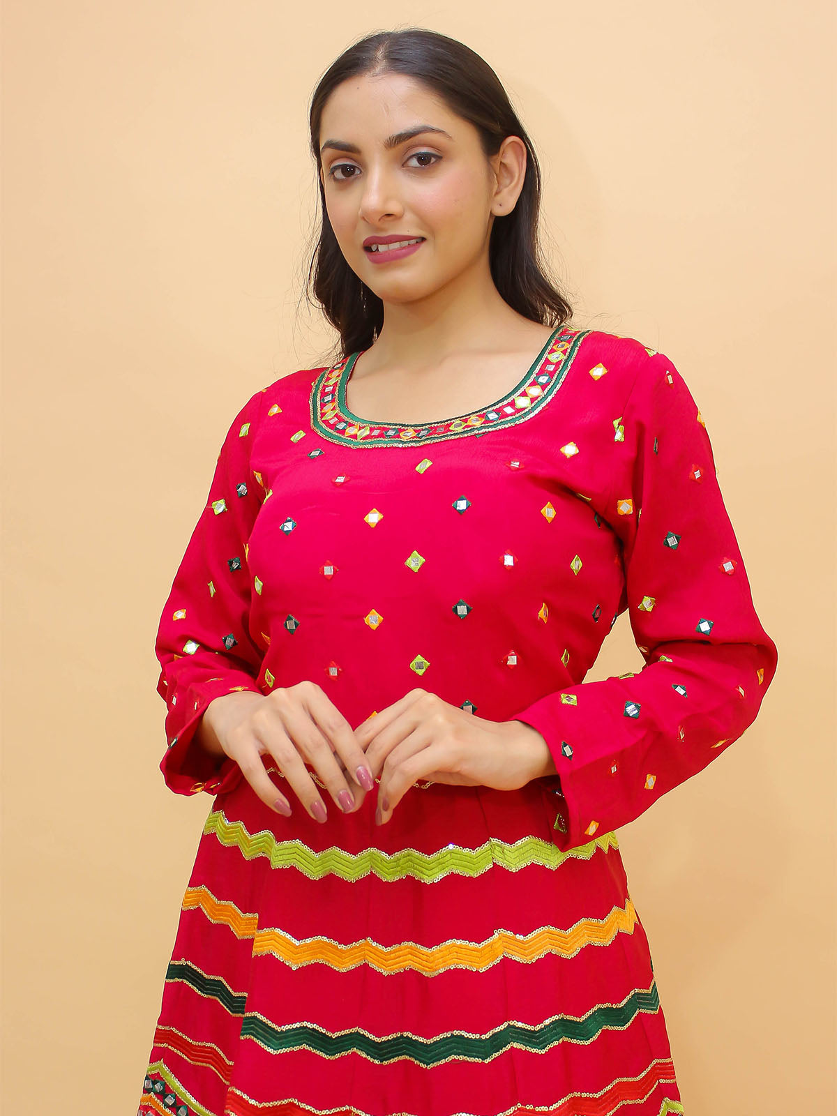 Odette Pink Embroidered Art Silk Stitched Lehenga With Blouse For Women