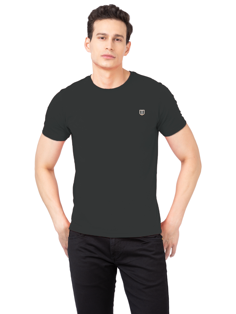 Motto T-Shirt Crew Neck Anthra Melange