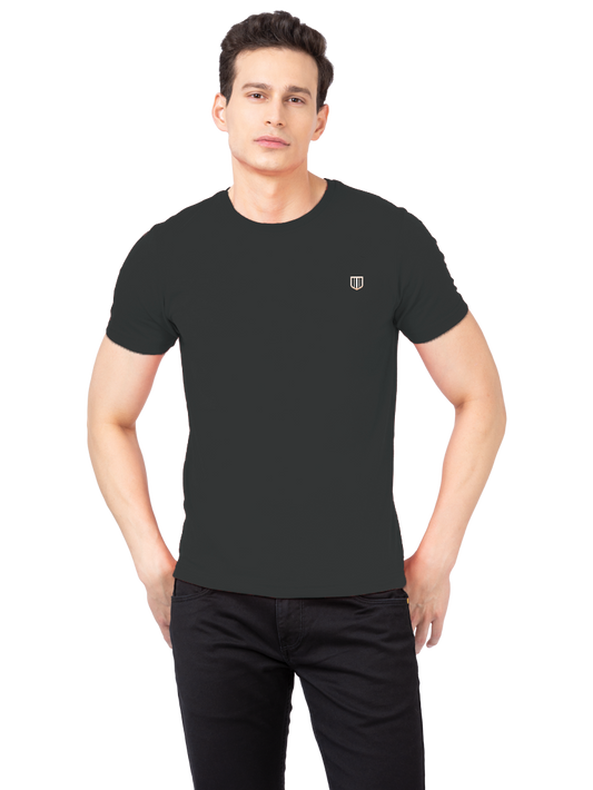 Motto T-Shirt Crew Neck Anthra Melange